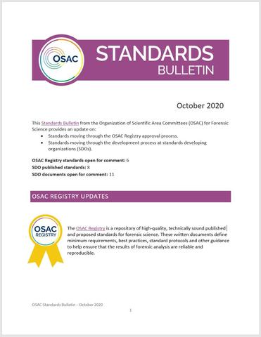 standards bulletin osac october nist